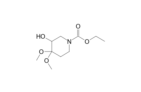 Ethyl 3-hydroxy-4,4-dimethoxypiperidine-1-carboxylate