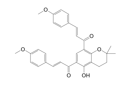 6,8-Bis(4'-methoxycinnamoyl)-3,4-dihydro-2,2-dimethyl-5-hydroxy-2H-benzo[1,2-b]pyran