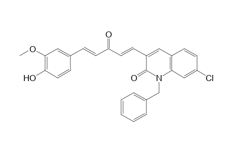 1-Benzyl-7-chloro-3-((1E,4E)-5-(4-hydroxy-3-methoxyphenyl)-3-oxopenta-1,4-dien-1-yl)quinolin-2(1H)-one