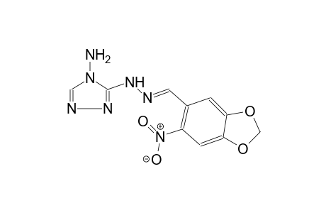 1,3-benzodioxole-5-carboxaldehyde, 6-nitro-, (4-amino-4H-1,2,4-triazol-3-yl)hydrazone