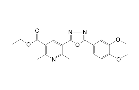 5-[5-(3,4-dimethoxyphenyl)-1,3,4-oxadiazol-2-yl]-2,6-dimethyl-3-pyridinecarboxylic acid ethyl ester