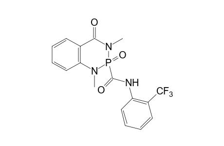 1,3-dimethyl-4-oxo-1,2,3,4-tetrahydro-alpha,alpha,alpha-trifluoro-1,3,2-benzodiazaphorine-2-carboxy-o-toluidide, 2-oxide