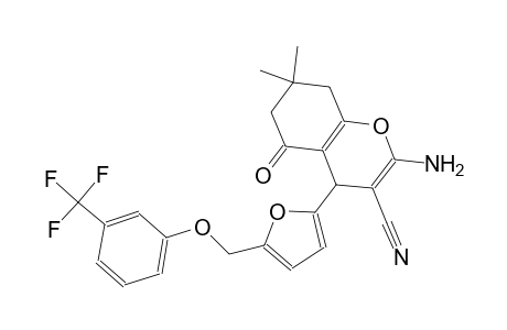 2-amino-7,7-dimethyl-5-oxo-4-(5-{[3-(trifluoromethyl)phenoxy]methyl}-2-furyl)-5,6,7,8-tetrahydro-4H-chromene-3-carbonitrile