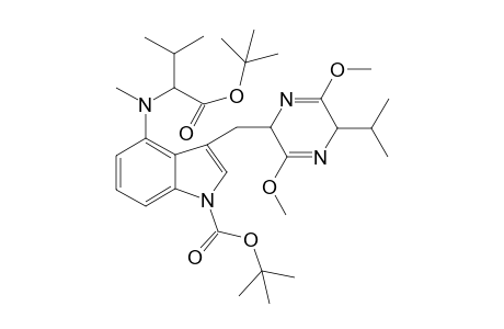 1-(t-Butoxycarbonyl)-4-[N-methyl-N-[1-(t-butoxycarbonyl)-2-methylpropyl]]-3-[2,5-dimethpxy-3-isopropylpyrazin-6-yl]methylindole