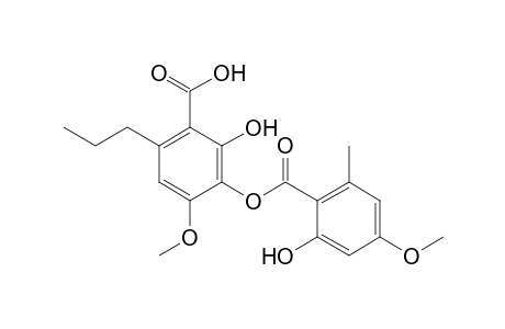 2-Hydroxy-3-(2'-hydroxy-4'-methoxy-6'-methylbenzoyloxy)-4-methoxy-6-propylbenzoic acid