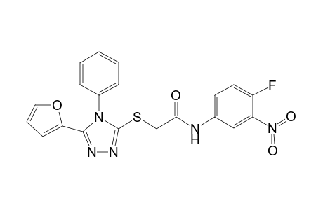 N-(4-fluoranyl-3-nitro-phenyl)-2-[[5-(furan-2-yl)-4-phenyl-1,2,4-triazol-3-yl]sulfanyl]ethanamide