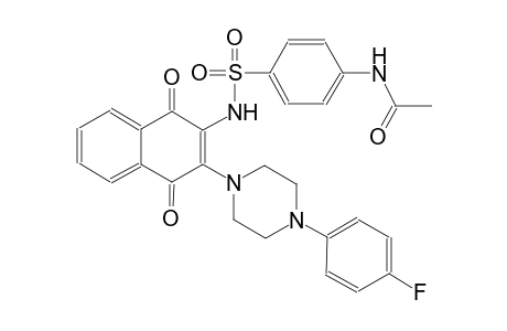 N-{4-[({3-[4-(4-fluorophenyl)-1-piperazinyl]-1,4-dioxo-1,4-dihydro-2-naphthalenyl}amino)sulfonyl]phenyl}acetamide