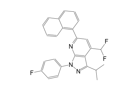 1H-pyrazolo[3,4-b]pyridine, 4-(difluoromethyl)-1-(4-fluorophenyl)-3-(1-methylethyl)-6-(1-naphthalenyl)-