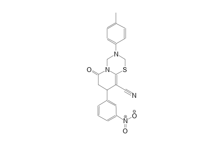 2H,6H-pyrido[2,1-b][1,3,5]thiadiazine-9-carbonitrile, 3,4,7,8-tetrahydro-3-(4-methylphenyl)-8-(3-nitrophenyl)-6-oxo-