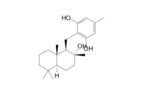 2-[[(1R,2R,4aS,8aS)-2,5,5,8a-tetramethyl-2-oxidanyl-3,4,4a,6,7,8-hexahydro-1H-naphthalen-1-yl]methyl]-5-methyl-benzene-1,3-diol