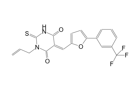(5E)-1-allyl-2-thioxo-5-({5-[3-(trifluoromethyl)phenyl]-2-furyl}methylene)dihydro-4,6(1H,5H)-pyrimidinedione