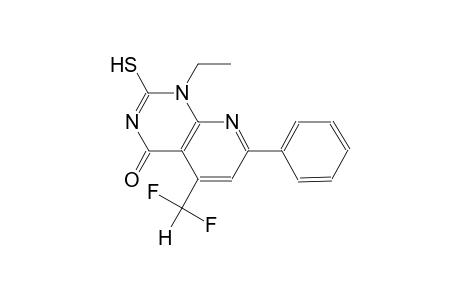 pyrido[2,3-d]pyrimidin-4(1H)-one, 5-(difluoromethyl)-1-ethyl-2-mercapto-7-phenyl-
