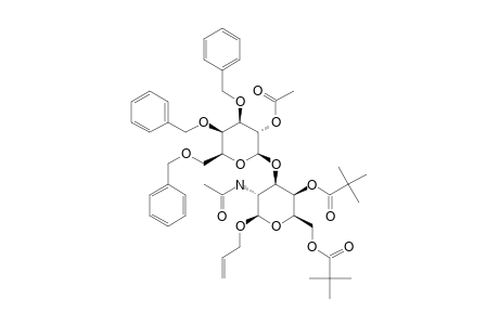 ALLYL-2-ACETAMIDO-3-O-(2-O-ACETYL-3,4,6-TRI-O-BENZYL-BETA-D-GALACTOPYRANOSYL)-2-DEOXY-4,6-DI-O-PIVALOLYL-BETA-D-GALACTOPYRANOSIDE
