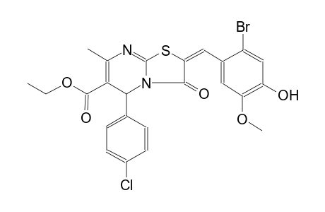 ethyl (2E)-2-(2-bromo-4-hydroxy-5-methoxybenzylidene)-5-(4-chlorophenyl)-7-methyl-3-oxo-2,3-dihydro-5H-[1,3]thiazolo[3,2-a]pyrimidine-6-carboxylate