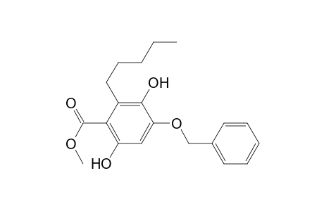 Benzoic acid, 3,6-dihydroxy-2-pentyl-4-(phenylmethoxy)-, methyl ester