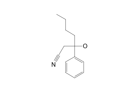 3-Hydroxy-3-phenylheptanenitrile