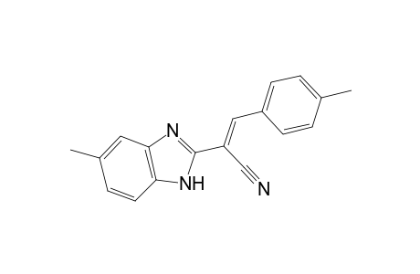 (E)-2-(6-methyl-1H-benzimidazol-2-yl)-3-(4-methylphenyl)-2-propenenitrile