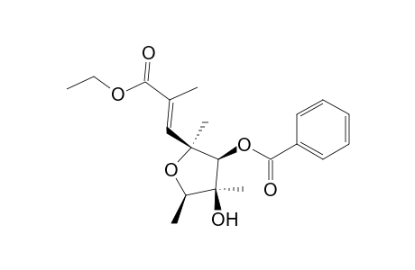 (+,-)-(2S*,3S*,4S*,5R*)-3-(benzoyloxy)-2-(2-carbethoxy-1(E)-propenyl)-2,4,5-trimethyl-2,3,4,5-tetrahydrofuran-4-ol