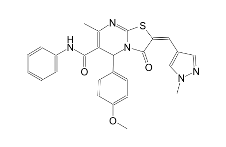 (2E)-5-(4-methoxyphenyl)-7-methyl-2-[(1-methyl-1H-pyrazol-4-yl)methylene]-3-oxo-N-phenyl-2,3-dihydro-5H-[1,3]thiazolo[3,2-a]pyrimidine-6-carboxamide
