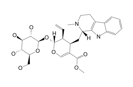 ISODOLICHANTOSIDE;#1;[2S-[2-ALPHA,3-BETA,4-BETA-(S*)]]-3-ETHENYL-2-(BETA-D-GLUCOPYRANOSYLOXY)-3,4-DIHYDRO-4-[(2,3,4,9-TETRAHYDRO-2-METHYL-1H-PYRIDO-[3,4-B]-IN