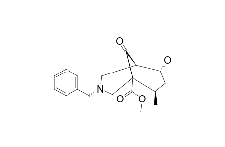 METHYL_3-BENZYL-6-HYDROXY-8-METHYL-9-OXO-3-AZABICYCLO-[3.3.1]-NONANE-1-CARBOXYLATE;MAJOR_ISOMER