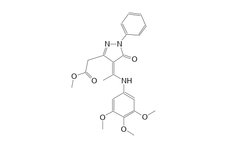 1H-pyrazole-3-acetic acid, 4,5-dihydro-5-oxo-1-phenyl-4-[1-[(3,4,5-trimethoxyphenyl)amino]ethylidene]-, methyl ester, (4Z)-