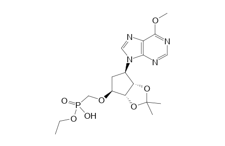 9-{(1'.beta.,2'.alpha.,3'.alpha.,4'.beta.)-4'-[Ethoxy(hydroxy)phosphorylmethoxy]-2',3'-isopropylidenedioxycyclopentyl]-6-methoxypurine