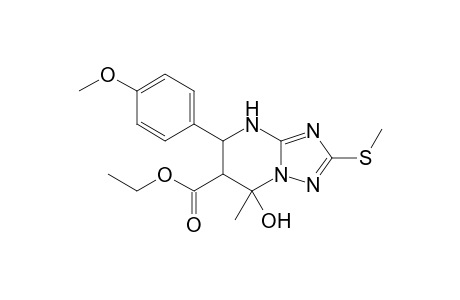 Ethyl 7-hydroxy-7-methyl-5-(4-methoxyphenyl)-2-methylthio-4,5,6,7-tetrahydro-1,2,4-triazolo[1.5-a]pyrimidine-6-carboxylate
