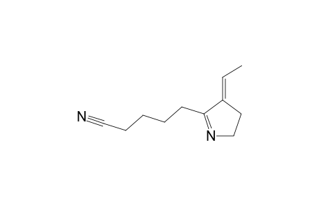 (E)-5-(4-ethylidene-3,4-dihydro-2H-pyrrol-5-yl)pentanenitrile