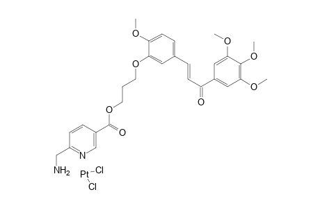 cis-{(E)-3-[2???-Methoxy-5???-[3???-oxo-3???-(3??????,4??????,5??????-trimethoxyphenyl)-prop-1???-enyl]- phenoxy]propyl 6-aminomethylnicotinate}dichloridoplatinum (II)