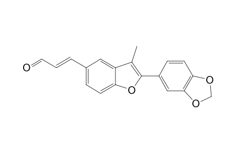 3-METHYL-2-(3,4-METHYLENEDIOXYPHENYL)-5-[(E)-3-OXO-1-PROPENYL]-BENZO-[B]-FURAN