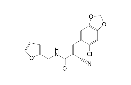 (2E)-3-(6-chloro-1,3-benzodioxol-5-yl)-2-cyano-N-(2-furylmethyl)-2-propenamide