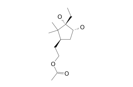 T-4-(2-ACETOXYETHYL)-1-ETHYL-5,5-DIMETHYLCYCLOPENTANE-R-1,C-2-DIOL