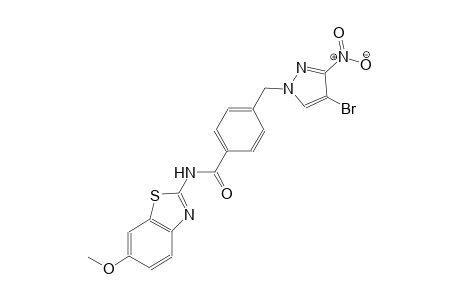 4-[(4-bromo-3-nitro-1H-pyrazol-1-yl)methyl]-N-(6-methoxy-1,3-benzothiazol-2-yl)benzamide