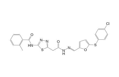 N-(5-{2-[(2E)-2-({5-[(4-chlorophenyl)sulfanyl]-2-furyl}methylene)hydrazino]-2-oxoethyl}-1,3,4-thiadiazol-2-yl)-2-methylbenzamide