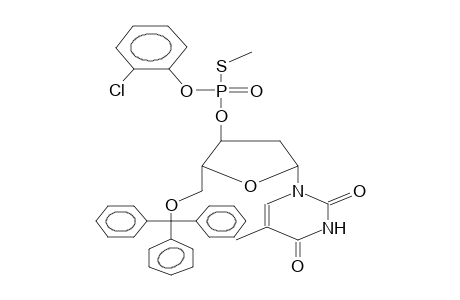 5'-METHOXYTRITYLDEOXYTHYMIDINE-3'-S-METHYL-O-(2-CHLOROPHENYL)THIOPHOSPHATE (DIASTEREOMER MIXTURE)