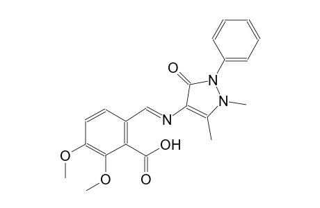 6-{(E)-[(1,5-dimethyl-3-oxo-2-phenyl-2,3-dihydro-1H-pyrazol-4-yl)imino]methyl}-2,3-dimethoxybenzoic acid