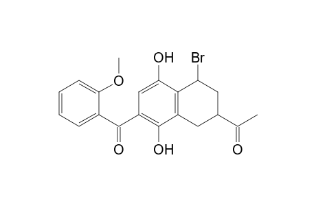 3-Acetyl-6-(o-methoxybenzoyl)-1-bromo-5,8-dihydroxytetralin