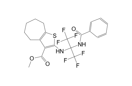 4H-cyclohepta[b]thiophene-3-carboxylic acid, 2-[[1-(benzoylamino)-2,2,2-trifluoro-1-(trifluoromethyl)ethyl]amino]-5,6,7,8-tetrahydro-, methyl ester