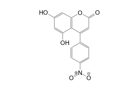 2H-1-benzopyran-2-one, 5,7-dihydroxy-4-(4-nitrophenyl)-