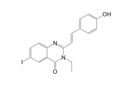 3-ethyl-2-[(E)-2-(4-hydroxyphenyl)ethenyl]-6-iodo-4(3H)-quinazolinone