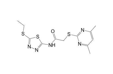 2-[(4,6-dimethyl-2-pyrimidinyl)sulfanyl]-N-[5-(ethylsulfanyl)-1,3,4-thiadiazol-2-yl]acetamide