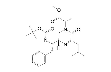 (5R)-3-ISOBUTYL-5-[(1S)-1-(TERT.-BUTYLOXYCARBONYLAMINO)-2-PHENYLETHYL]-1-[(1S)-1-METHOXYCARBONYLETHYL]-2-OXO-1,2,5,6-TETRAHYDROPYRAZINE