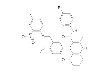 N-(5-bromo-2-pyridinyl)-4-{4-methoxy-3-[(4-methyl-2-nitrophenoxy)methyl]phenyl}-2-methyl-5-oxo-1,4,5,6,7,8-hexahydro-3-quinolinecarboxamide