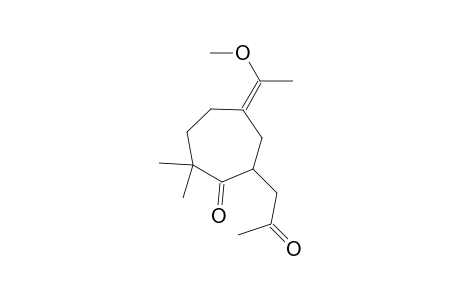 Cycloheptanone, 5-(1-methoxyethylidene)-2,2-dimethyl-7-(2-oxopropyl)-