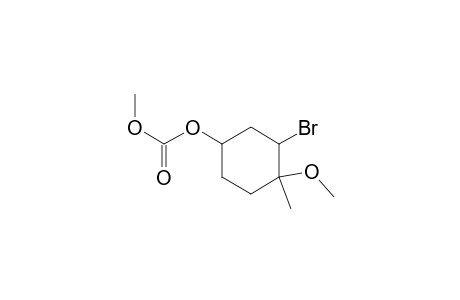 3-Bromo-4-methoxy-4-methyl-cyclohexan-1-carbonate methyl ester