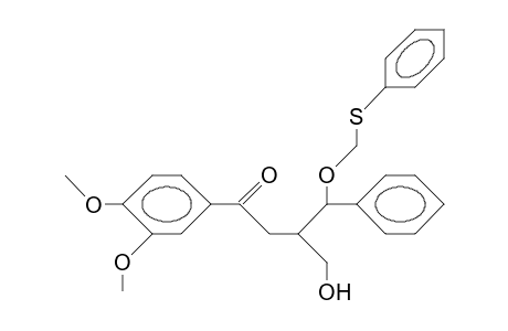 2-Hydroxymethyl-3-phenyl-3-phenylthiomethoxy-propyl 3,4-dimethoxy-phenyl ketone
