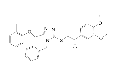 1-Ethanone, 1-(3,4-dimethoxyphenyl)-2-[[5-[(2-methylphenoxy)methyl]-4-(phenylmethyl)-4H-1,2,4-triazol-3-yl]thio]-