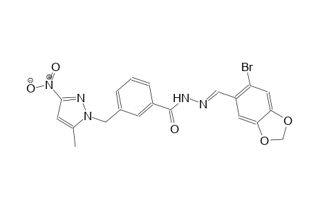 N'-[(E)-(6-bromo-1,3-benzodioxol-5-yl)methylidene]-3-[(5-methyl-3-nitro-1H-pyrazol-1-yl)methyl]benzohydrazide