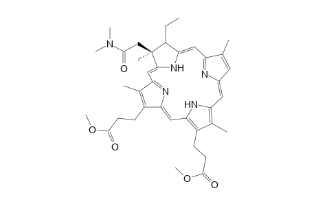 Dimethyl 3,3'-[2"-(dimethylcarbamoylmethyl)-3"-ethyl-2",7",12",18"-tetramethyl-2",3"-dihydro-21H.23H-porphyrin-13",17"-diyl]-dipropionate